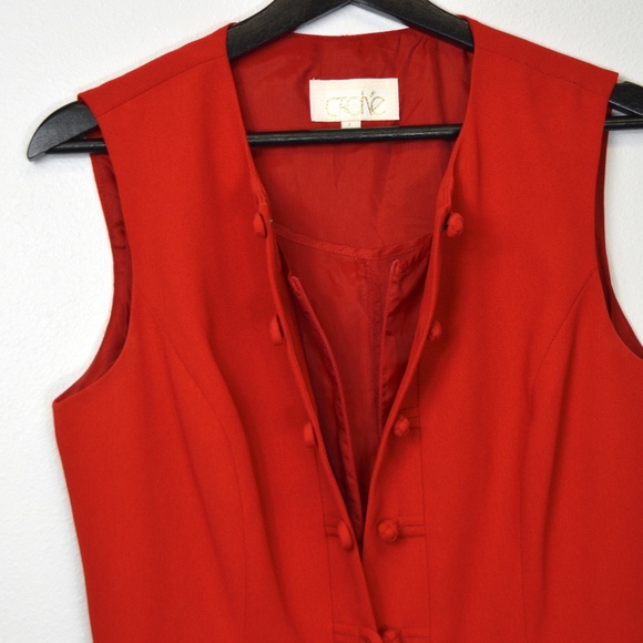 Caché Asian Inspired Red Women's Dress - Picture 4 of 5